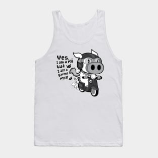 A strong pig ride a scooter 4 Tank Top